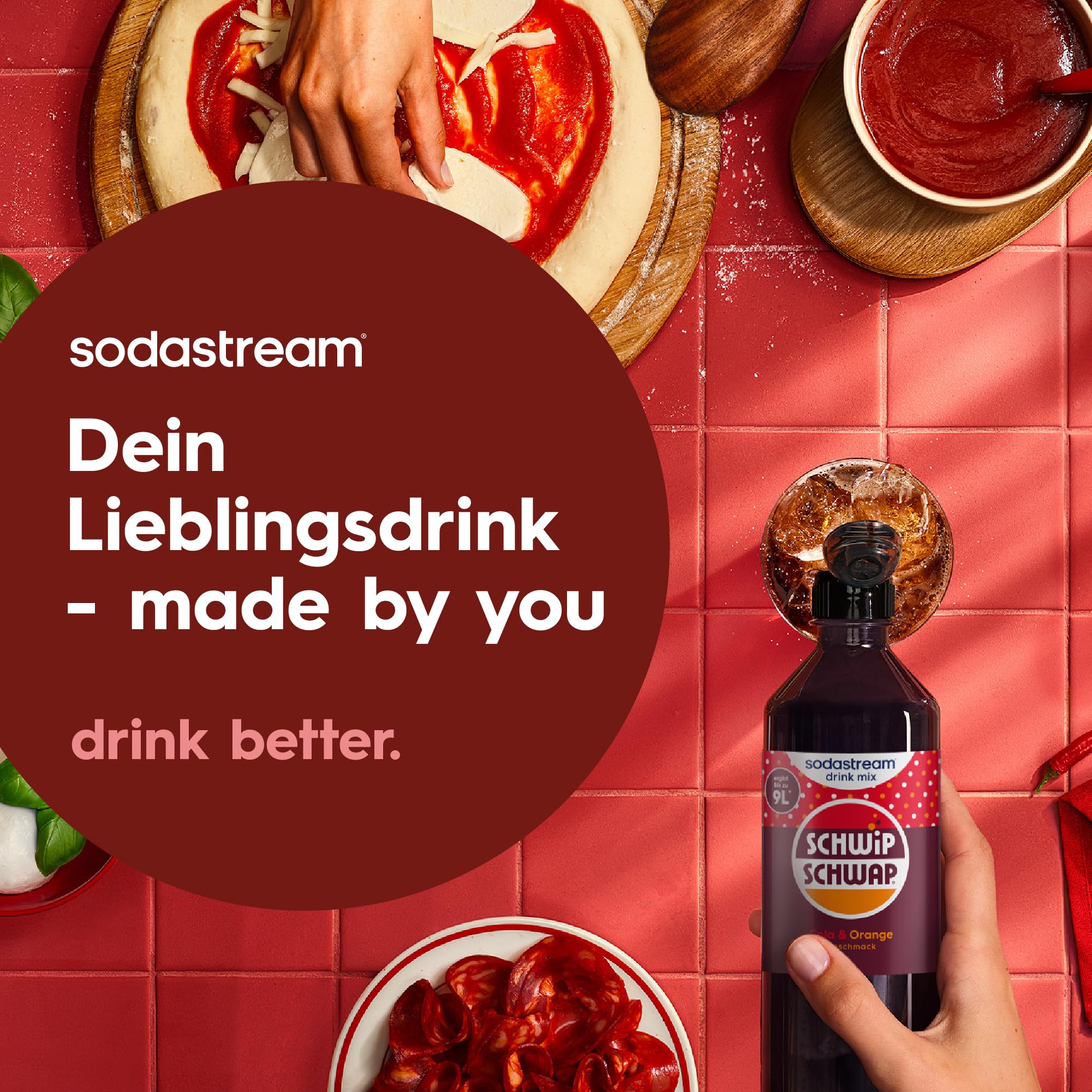 SodaStream drink mix Schwip Schwap · Cola-Orange Getränkesirup für Wassersprudler · 4 x 400ml