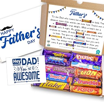 Happy Fathers Day Chocolate Gift Hamper - Chocolate Lover Gift Box Hamper - 10 Chocolate Bars - Dad Gift - Fathers Day Gift - Gifts For Dad - Ultimate Chocolate Gift Box - Dad Treat Box