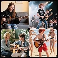 Vista 7 de Cejilla Sondery para guitarras acústicas de 6 cuerdas y guitarras eléctricas, cejilla 4 en 1 con cortador de cuerdas, extractor de pinzas y soporte