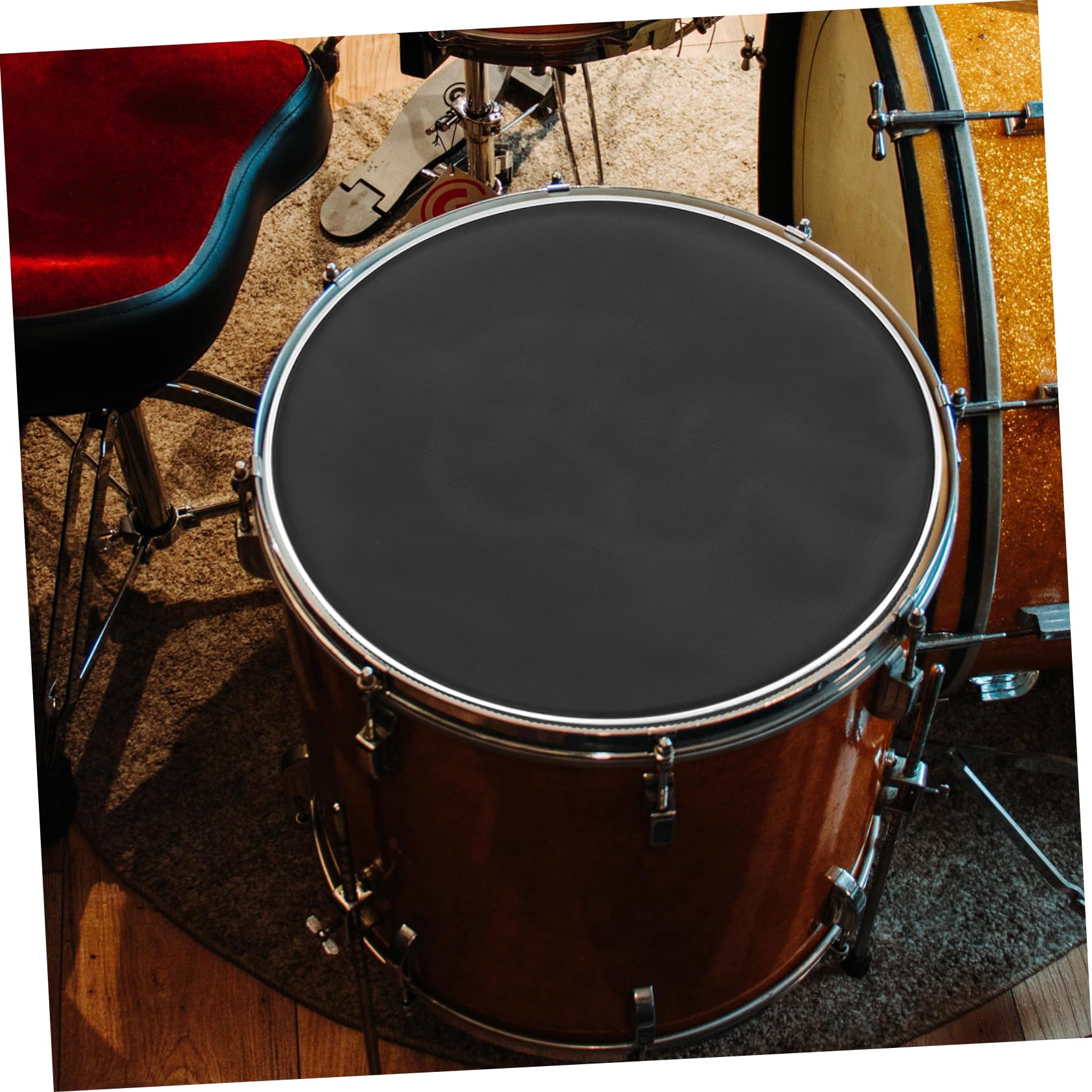 TOYANDONA 3piezas Parches de Batería de Doble Capa Silenciosos Parches de Batería de Malla para Reemplazo para Practicar Instrumento de Percusión Interiores