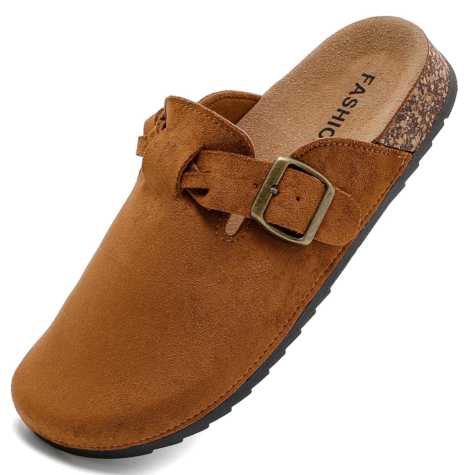 Sabot Uomo Ciabatte Donna,Zoccoli in Pelle con Sottopiede in Sughero,Sandali Uomo/Donna Pantofole in Pelle Scarpe da Giardino Traspirante