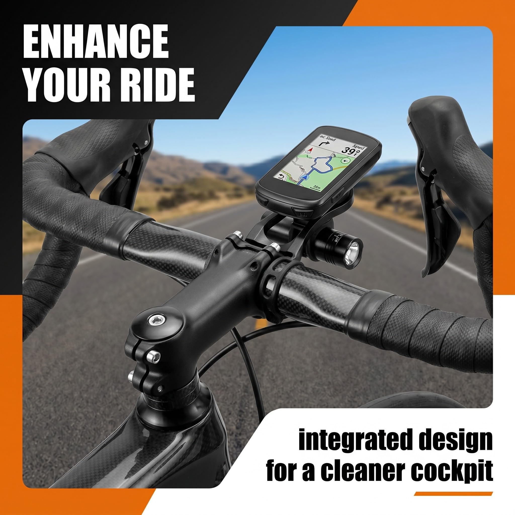 Supporto Prolungato per Computer da Ciclismo, in Lega di Alluminio Regolabile, Compatibile con Garmin Edge e Attacco per Action Camera, per Bici da Strada, MTB e Gravel