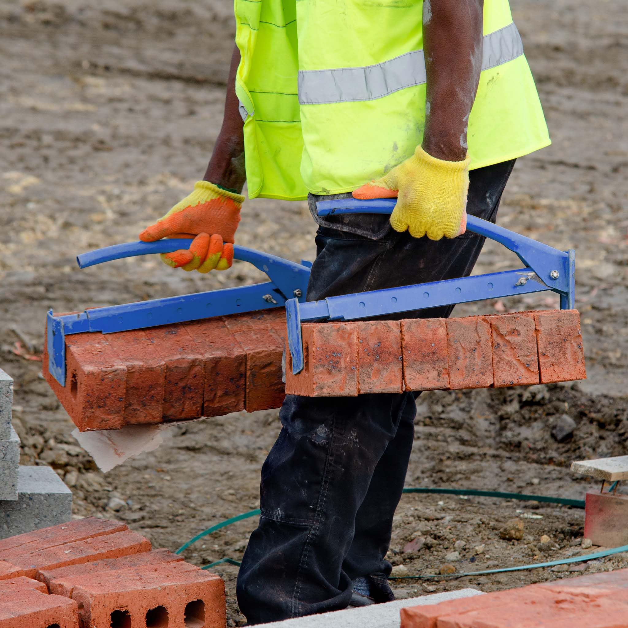 Pince de pose de dalle Levage Transport Porte-pierres Dalles Briques Extensible Réglable 400-670 mm