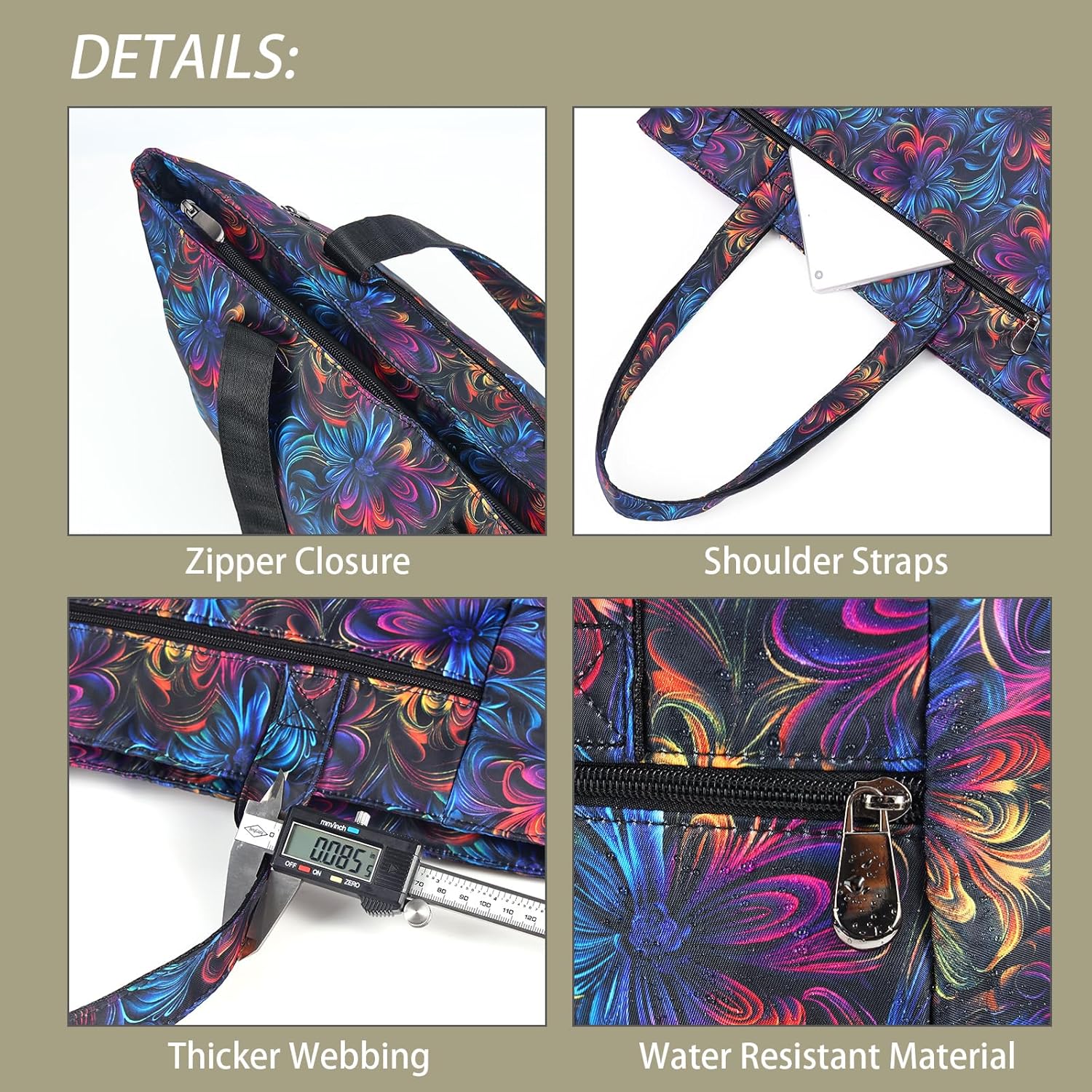 CLOUDMUSIC Shoulder Tote Bag For Nurses Teachers Work Gym Travel Beach Women With Large Capacity Waterproof