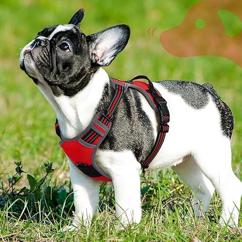 Miniatura 18 de Eagloo Arnés para perro de tamaño mediano, chaleco de servicio sin tirones con tiras reflectantes y asa de control, ajustable y cómodo para caminar