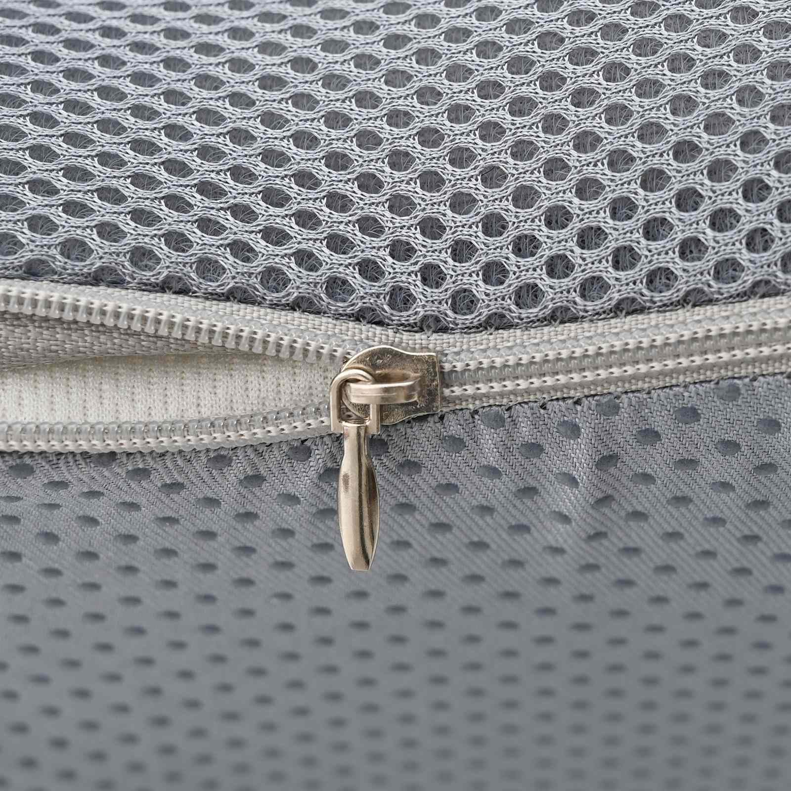 Cuscino per sedia in memory foam, grigio, 47 x 37 x 8 cm | Cuscino ergonomico per sedia per soggiorno e ufficio. Schiuma viscoelastica e rivestimento in rete lavabile.