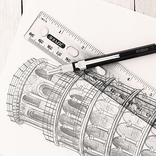 Miniatura 10 de BAZIC Jeweltones - Regla de plástico de color de 12 pulgadas (11.8in), reglas de redacción métrica de medición de centímetros, para estudiantes,