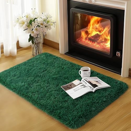 Miniatura 74 de Alfombras de área de 6 x 9 pies para sala de estar, alfombra azul grande y esponjosa para dormitorio, alfombras suaves y peludas para dormitorio de