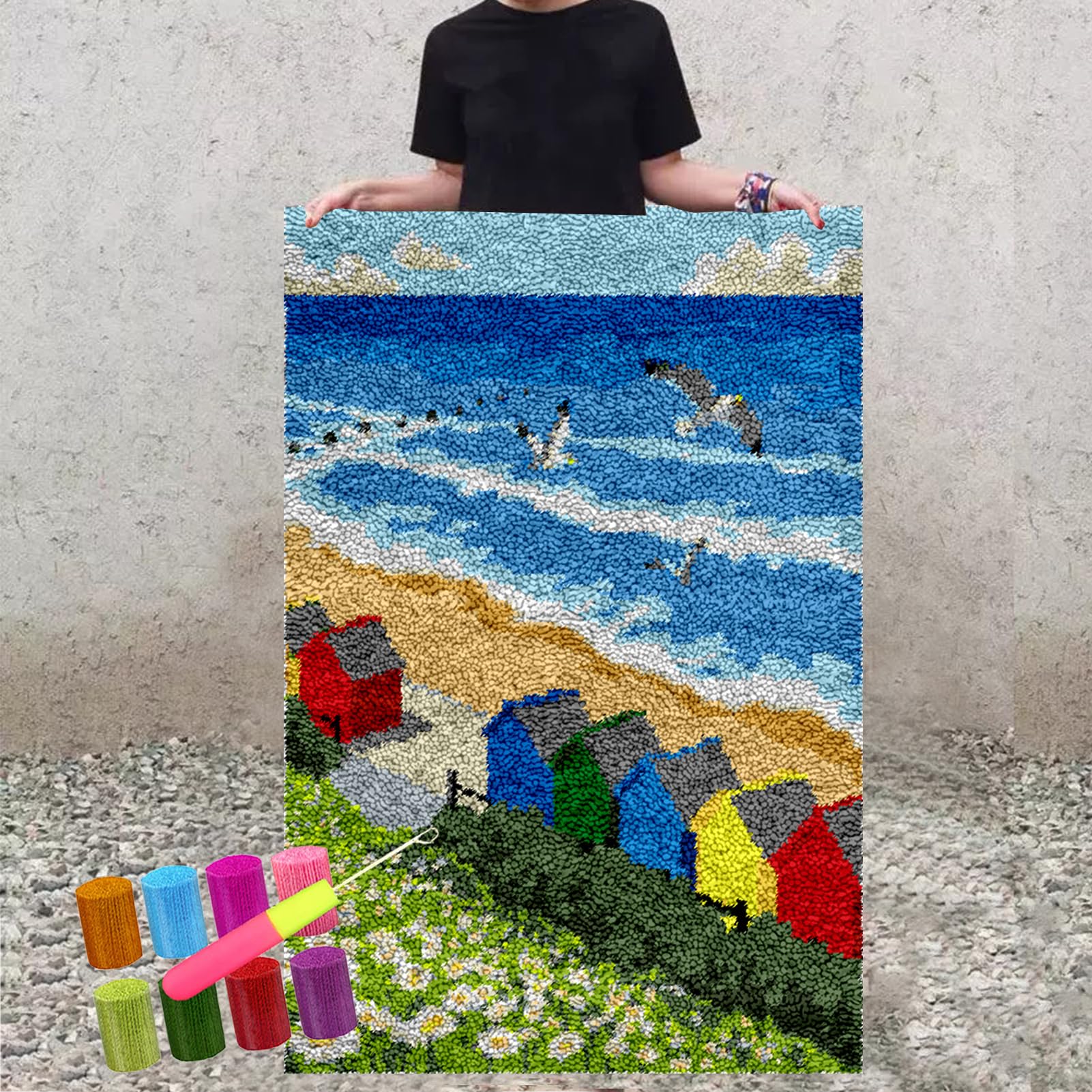 110 x 160 cm zestawy dywanów z haczykiem zatrzaskowym, zestaw do produkcji dywaników, zestawy do haftu krzyżykowego, zestaw do robienia gobelinów, zestaw 3D z haczykiem do haftu ręcznego wykonania