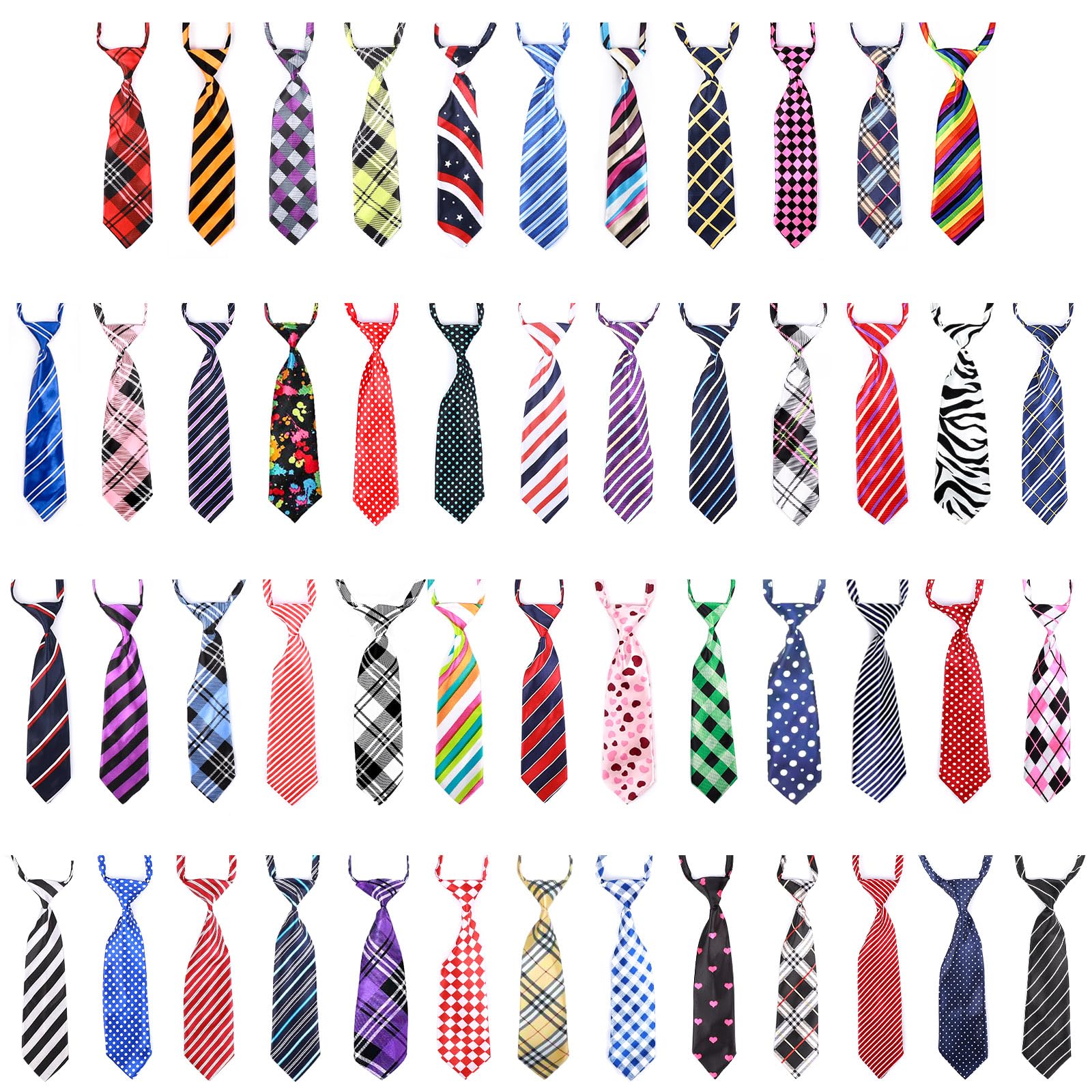 Segarty Adjustable 50 PCS Dog Ties Neckties, Dog Neck Ties and Bows for Medium Large Pets Festival Formal Bulk Pet Bowties Collar Grooming Accessories