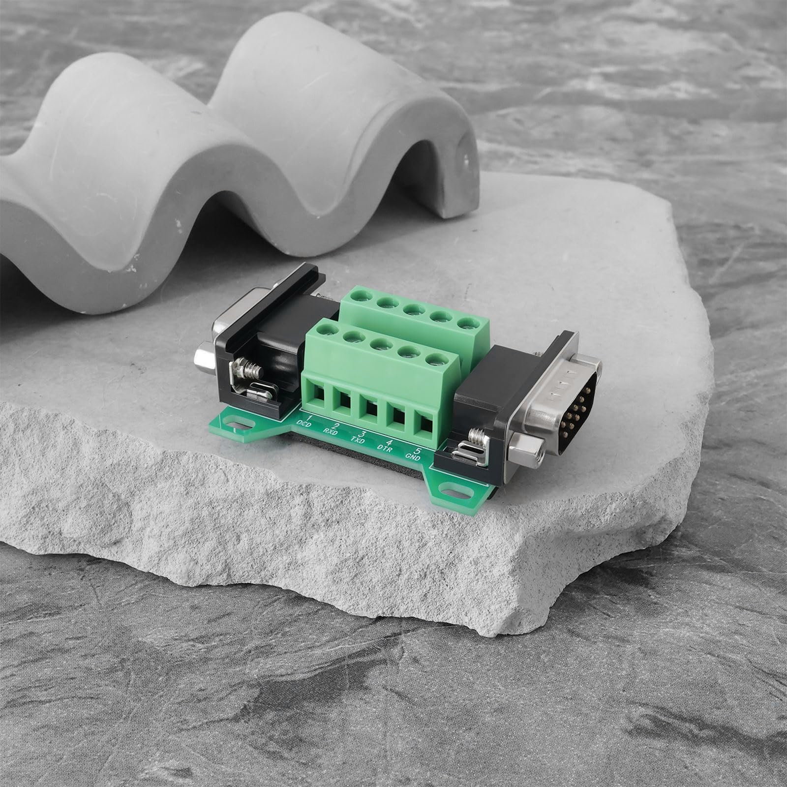 2 Piezas DB9 Macho A Hembra Placa de Conexión RS232 D-Sub Terminal Serial A 9 Pines para Equipo de Control Industrial Automático Caja Registradora