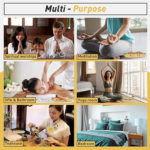 Miniatura 4 de Soporte para incienso de 5.5 pulgadas, quemador de incienso 5 en 1, soporte de Palo Santo, soporte de salvia, soporte de incienso largo para