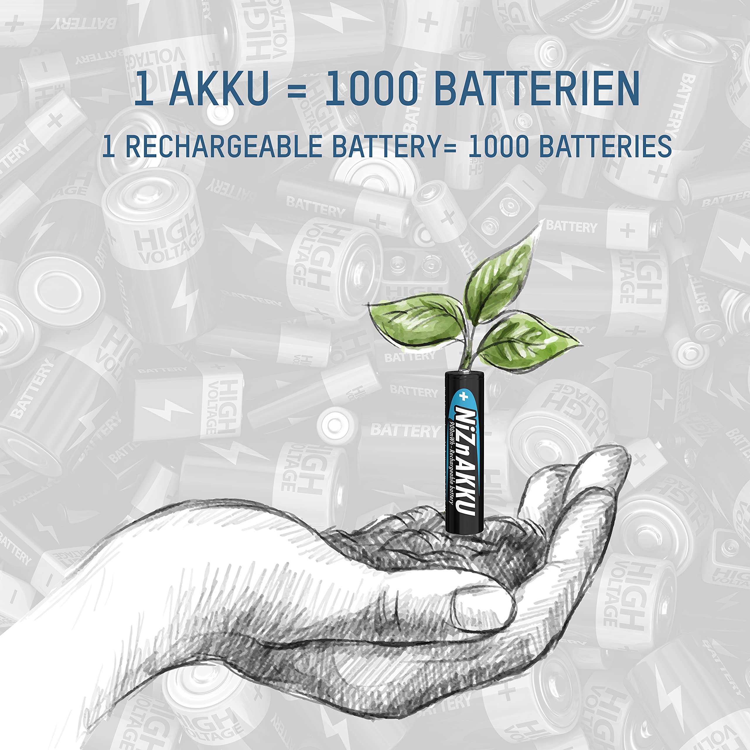ANSMANN NiZn Charger Caricabatteria - Caricatore Per NiZn Batterie - Pile Nichel-Zinco 1,6V AAA & Allinea il titolo secondo DE: Batteria ricaricabile Micro NiZn AAA 1,6 V 900 mWh