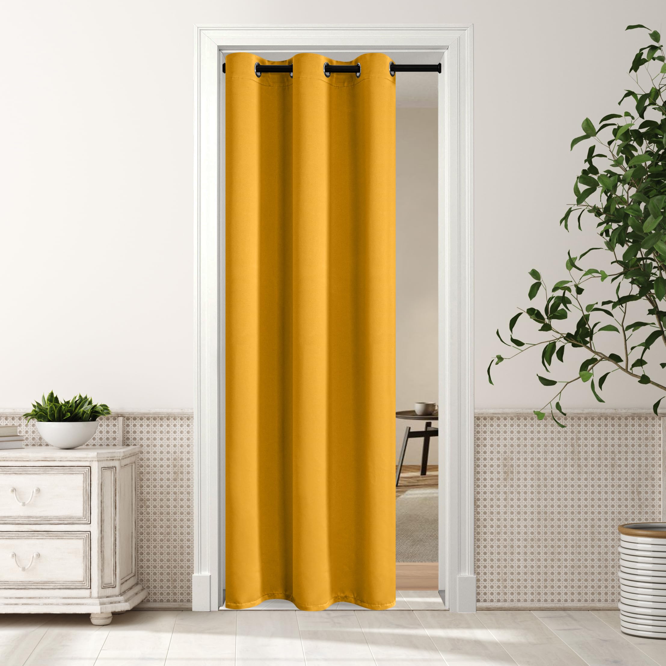 [Drape] OKUS イエロー　unico Amazon.com: MYSKY HOME Mustard Yellow Door Curtain for Doorway