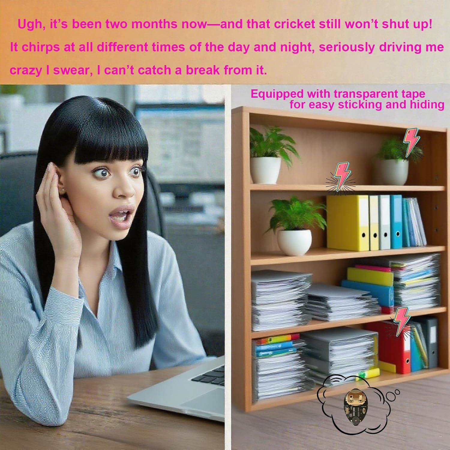 Retysaz Cricket Noise Maker Prank - Long-Lasting Battery, Hidden Gag Toy for Office, Home & April Fools' Day - Funny Gifts (RX-QW-3)