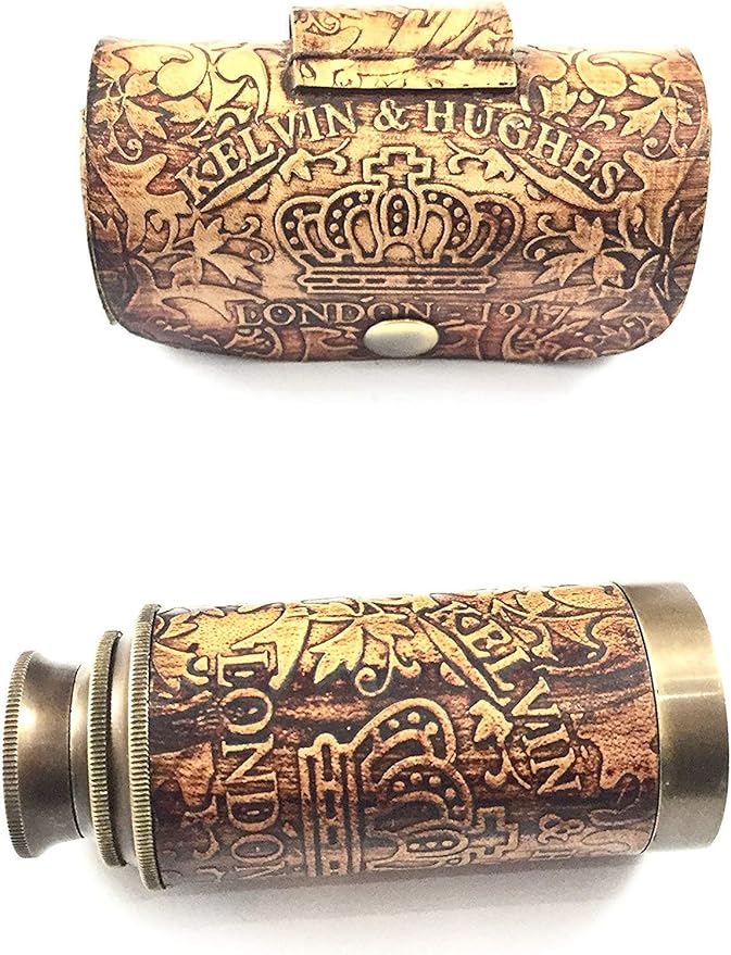 Telescopio Náutico Pirata de Latón Plegable con Estuche miniatura 7