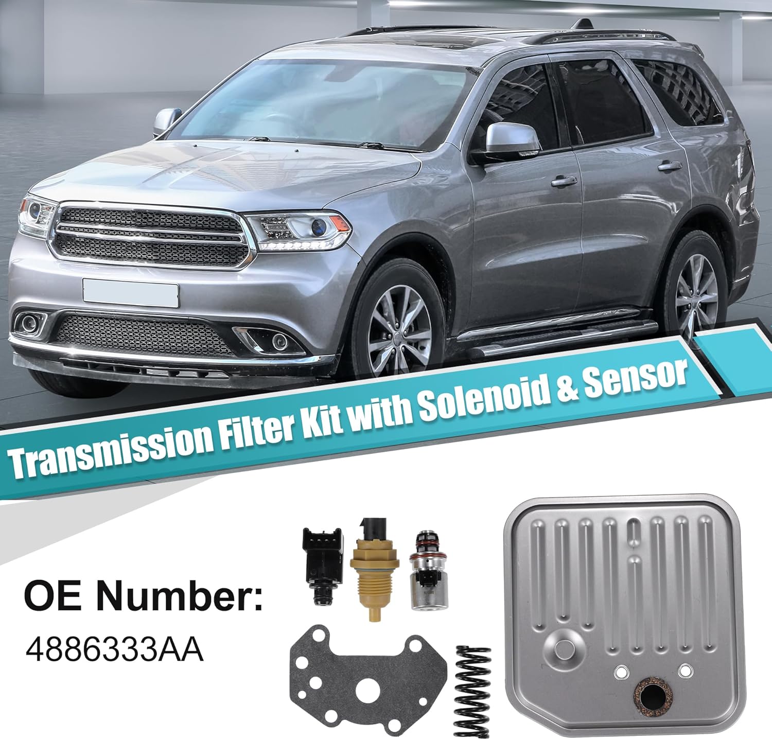 uxcell 1 Set Car Transmission Filter Kit Replacemnet for Dodge Dakota 2000-2003 No.4886333AA