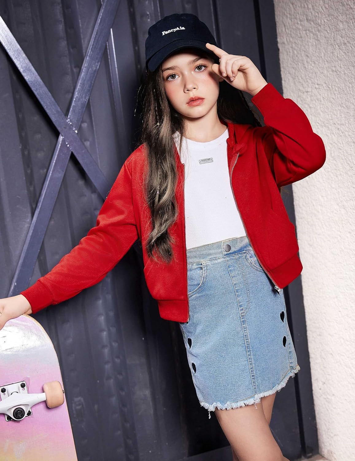 Arshiner Girls Zip Up Hoodies Cropped Full-Zip Hoodie Kids Casual Sweatshirt Spring Fall Jackets with Pockets - Image 2