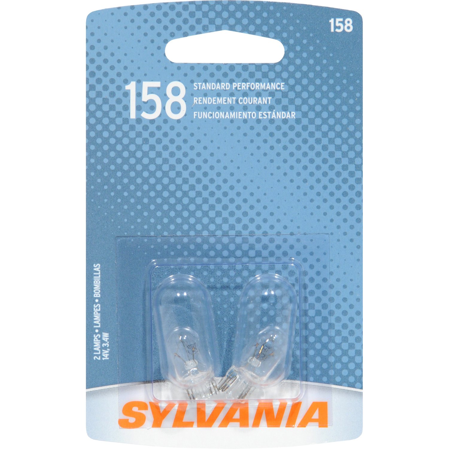 SYLVANIA 158 Basic Miniature Bulb, (Contains 2 Bulbs)