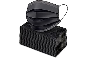 Premium Value Pack of 100 Disposable Black Paper Face Masks