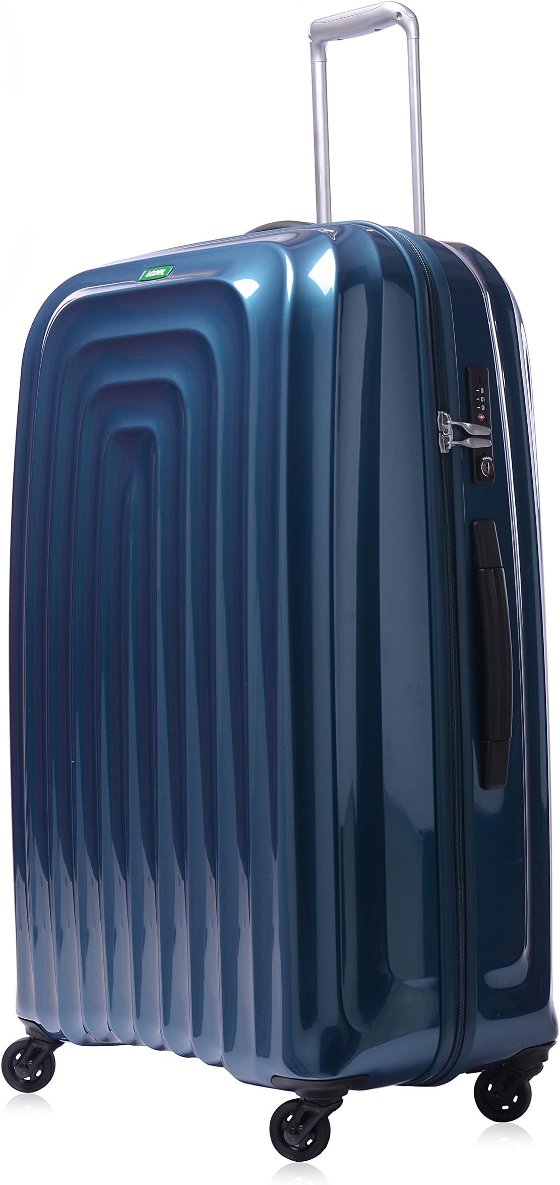 Wave Polycarbonate 29-inch Upright Spinner Luggage, Blue, 31.9 Inch