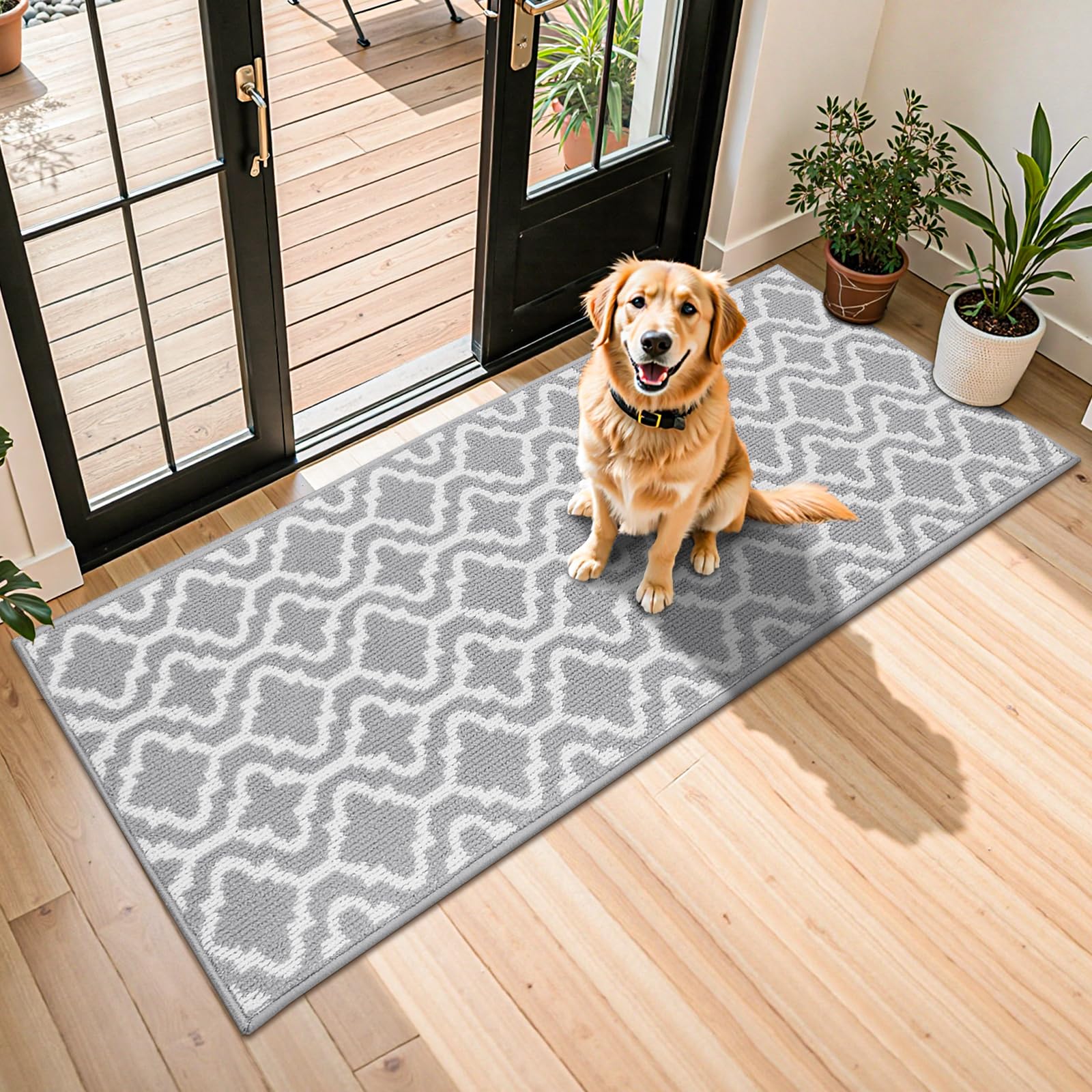 Washable Runner Rug 20"x59" Indoor Door Mat Runners,Non Slip Dirt Trapping Rug Runner Floor Mats Carpet Runners for Entryway Hallway Kitchen Garage Laundry Room