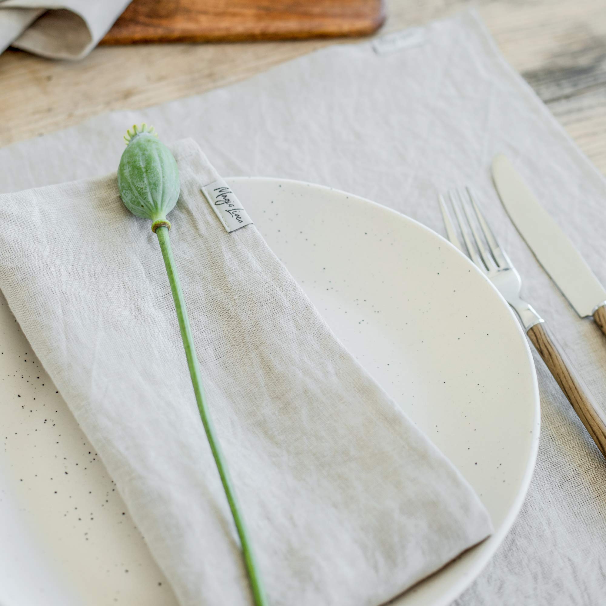 MagicLinen - Tovaglioli riutilizzabili in 100% lino per uso quotidiano, adatti per l'uso quotidiano, tovaglioli ecologici, colore: grigio chiaro