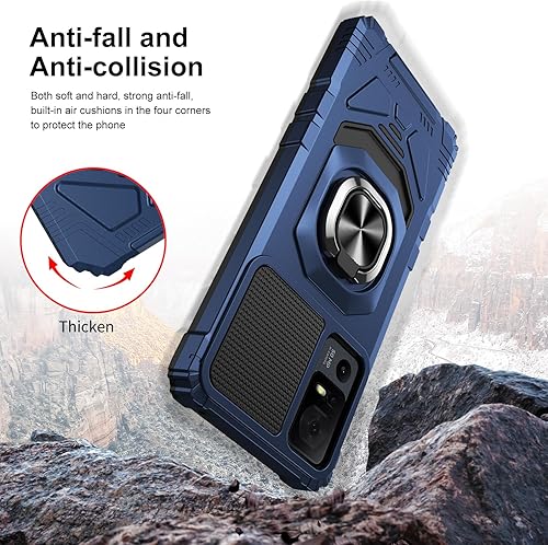 Miniatura 4 de Funda de teléfono compatible con TCL 40XL de 6.75 pulgadas 2023 con protector de pantalla, soporte de anillo para soporte magnético de automóvil,