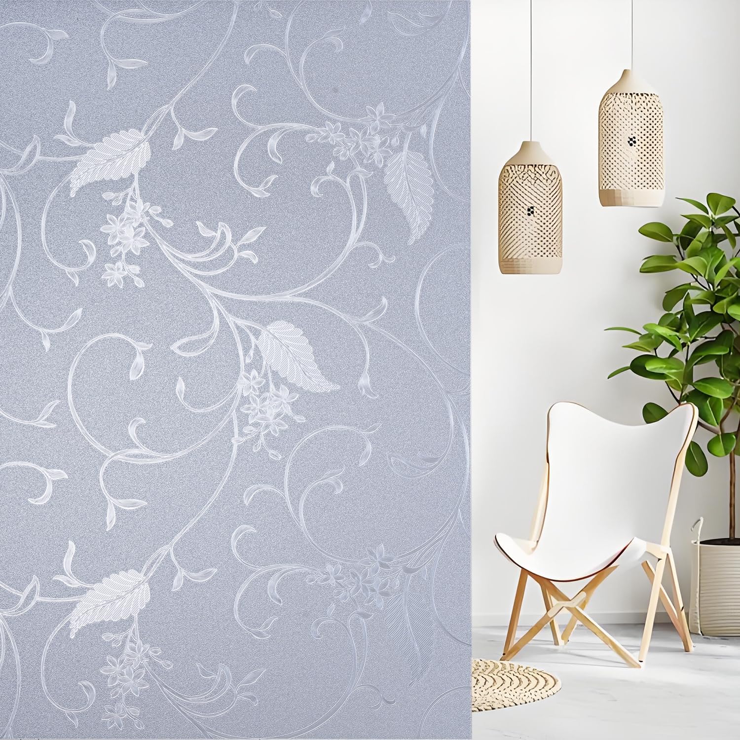 WONESZ 窓フイルム 幅44.5CM X 長さ2M 透けない 窓ガラス ガラス目隠しフィルム ウィンドウフィルム 目隠しシート 窓 フィルム すりガラスシート 水で貼る 剥がせる 断熱遮熱 結露防止 uvカット 窓 めかくしシート 窓用 フィルム 浴室 風呂 玄関 飛散防止 曇らされたフィルム ガラスフィルム 外から見えない