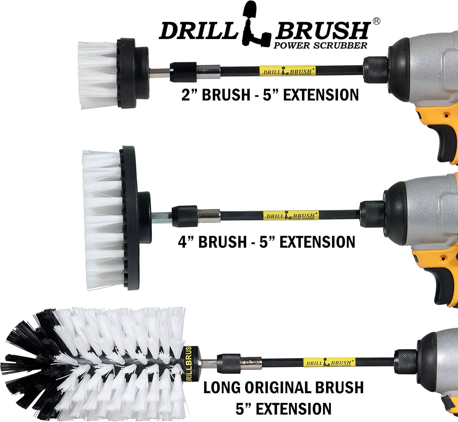 40% оƒƒ Dіѕсоunt Drill Brush Power Scrubber by Useful Products – Drillbrush Soft White Automotive Cleaning kit with Extended Reach Attachment – Drill Bit Extension Carpet Cleaner Solution – Car Interior Brush Set