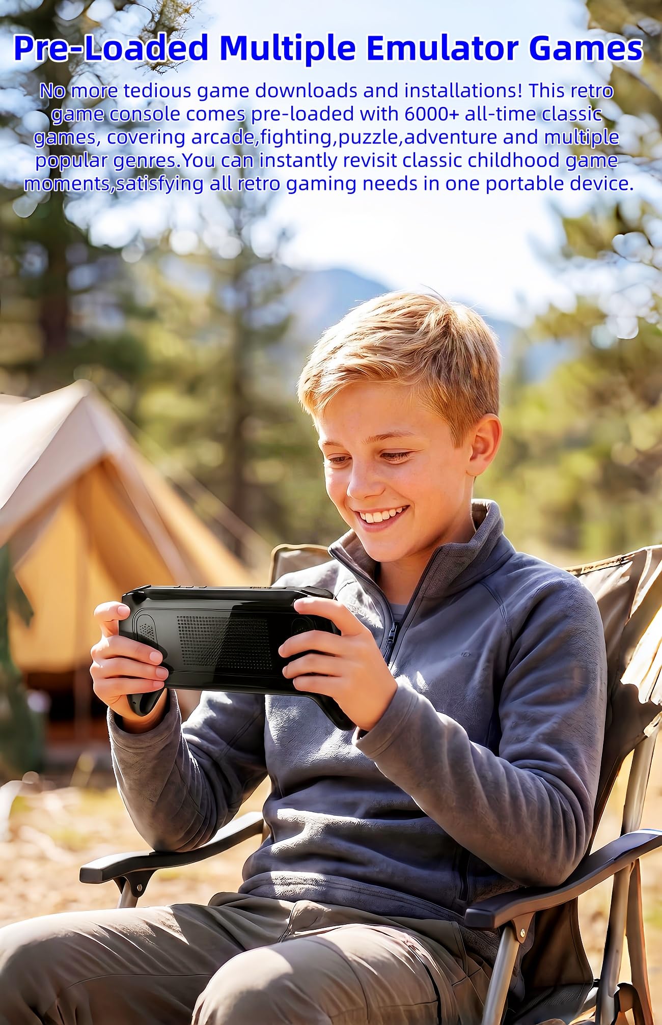 HLF Nuovo 5.5 "Multi-funzionale Videogiochi Console Retro Handheld Controller Like Design 6000 Emulatori Giochi Supporta MP4/MP3/E-books/AV Out Perfetto Vacanza/Compleanno Regalo Tempo Libero