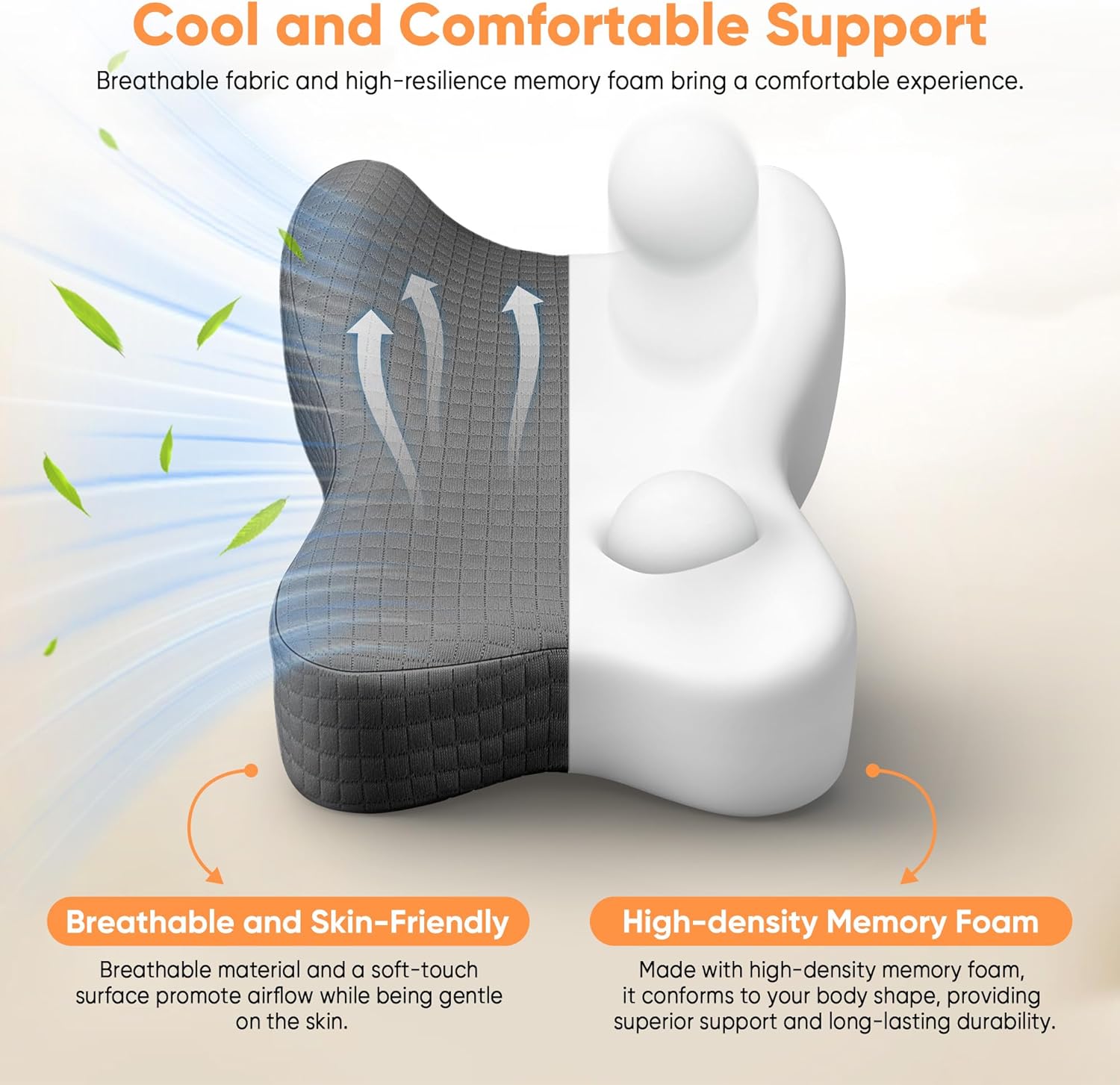 Knee Pillow for Side Sleepers, Leg Pillow for Side Sleeping, Sciatica Pain Relief Pillow, Hip Pillow with Ergonomic Memory Foam – Large Gray Cushion for Thigh, Knee, Back & Leg Support