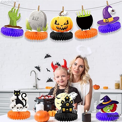 Miniatura 8 de KatchOn, Centros de mesa de Halloween para mesas, paquete de 8, centro de mesa de calabaza para decoraciones de mesa de Halloween, decoración de
