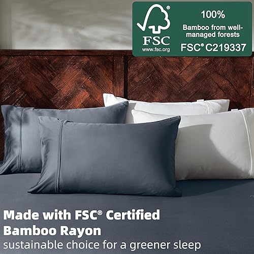 Miniatura 10 de GOKOTTA Juego de sábanas de 6 piezas tamaño Queen, sábanas ultrasuaves, refrescantes para personas que duermen con calor  Sábanas sedosas y