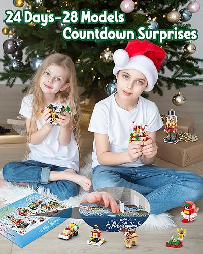Miniatura 7 de Calendario de Adviento 2023 para niños, bloques de construcción temáticos de Navidad para niños de 6 a 8 años, adolescentes, juguetes STEM, regalos