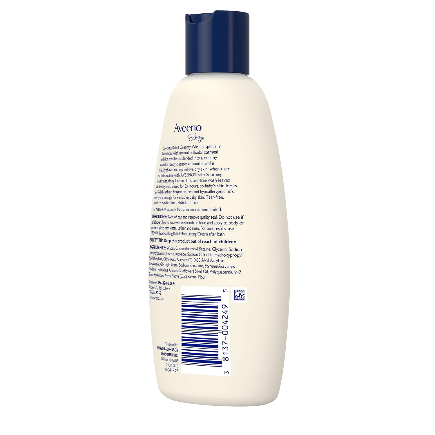 Aveeno Baby Soothing Relief Creamy Wash with Natural Oatmeal for Dry, Sensitive Skin, 8 fl. oz