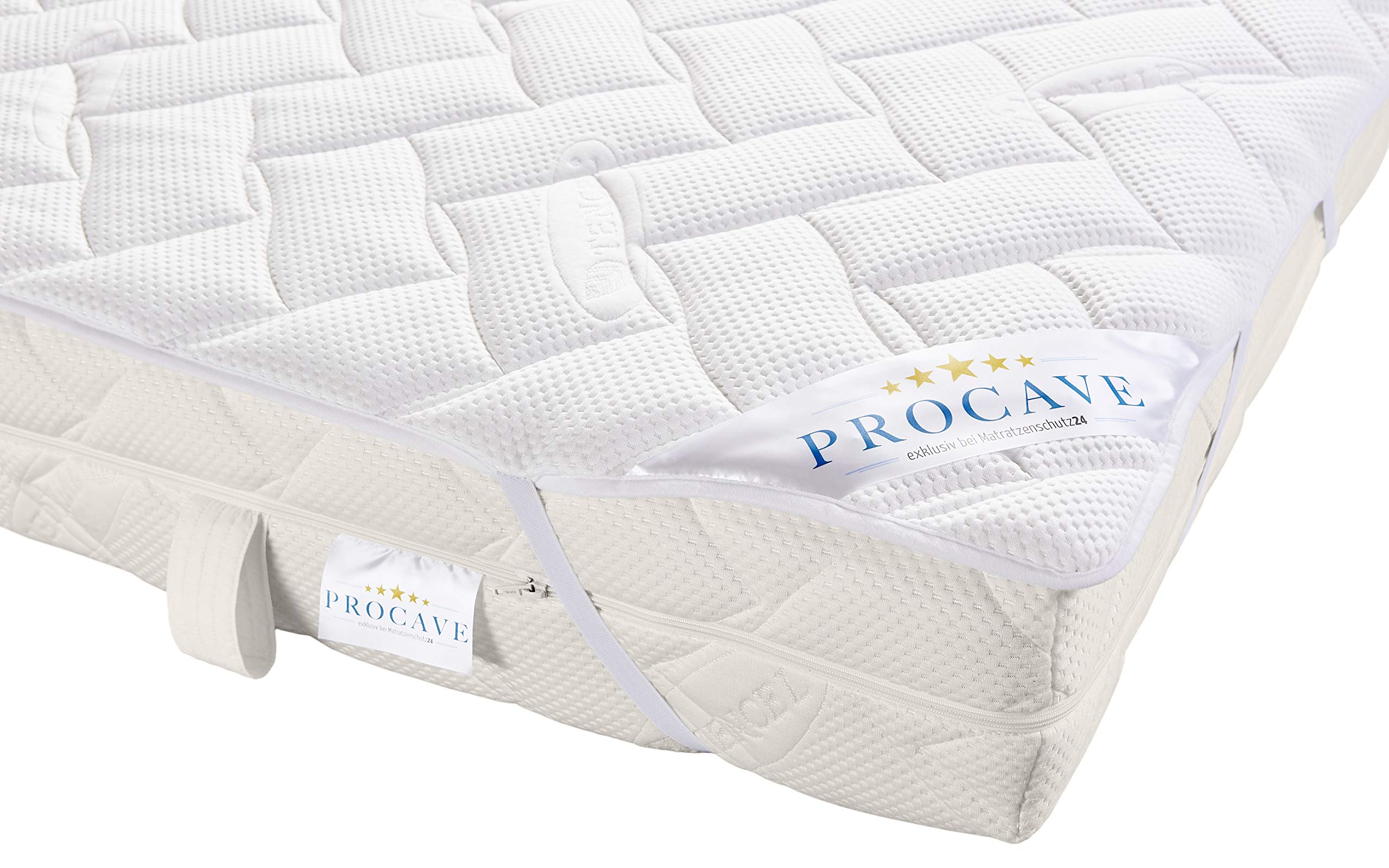PROCAVE 1810-1811-1812 Protège-Matelas surpiqué, Lyocell, Weiß, 200x200 cm