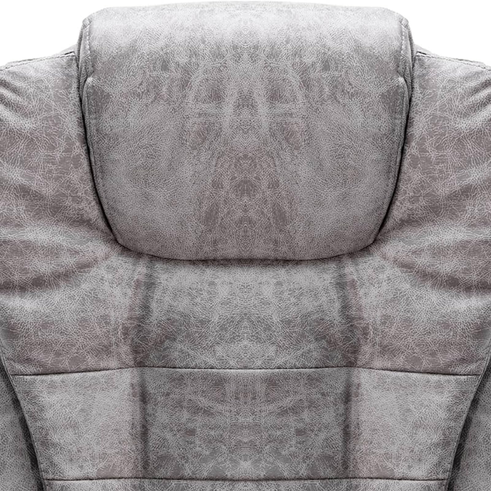 Sedia da ufficio con funzione massaggio e riscaldamento, colore grigio chiaro, effetto camoscio, 67 x 71 x (110-119), ergonomica, per ufficio e casa