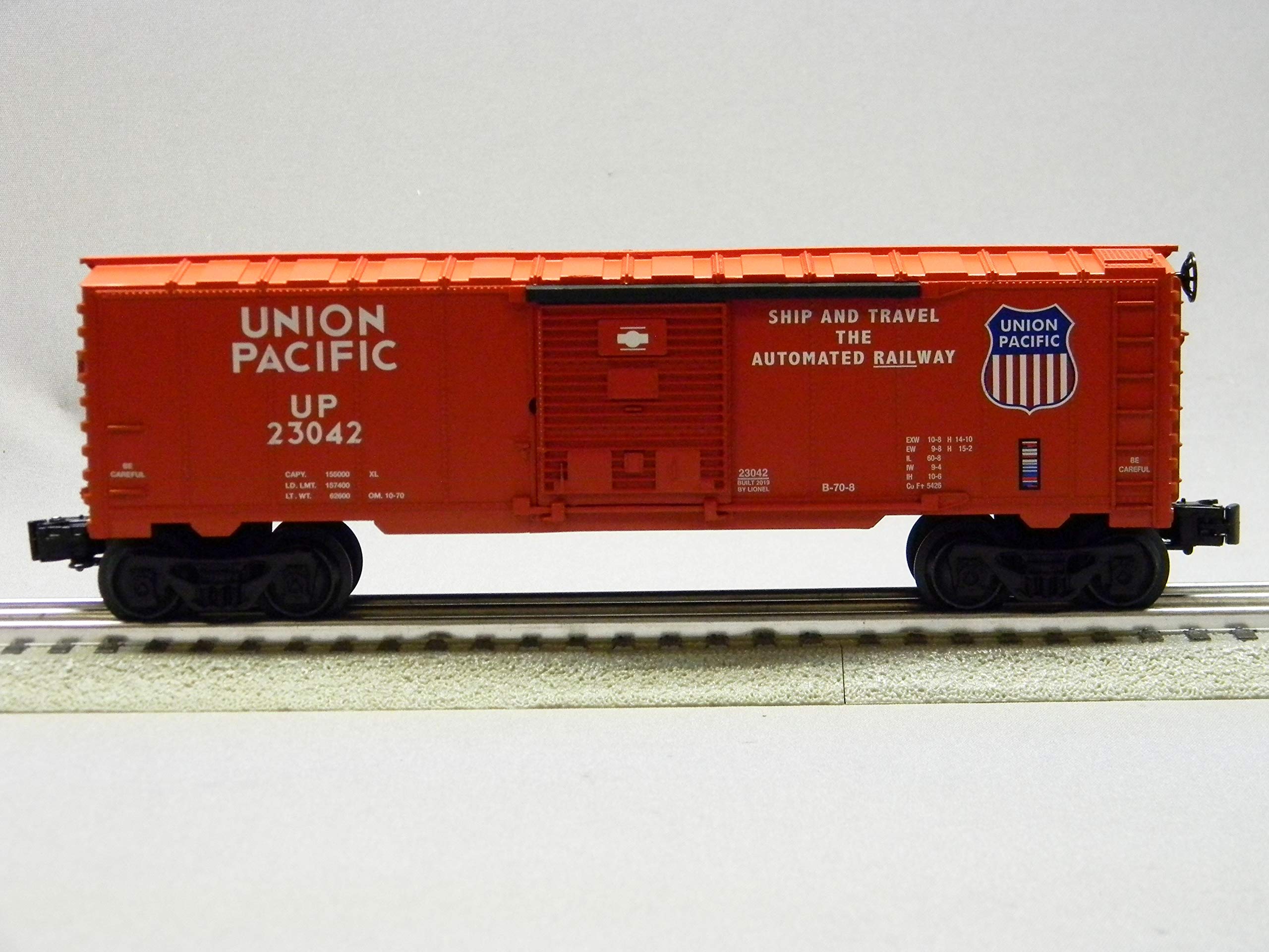 Union Pacific 60' Boxcar 3 Rails échelle O Lionel