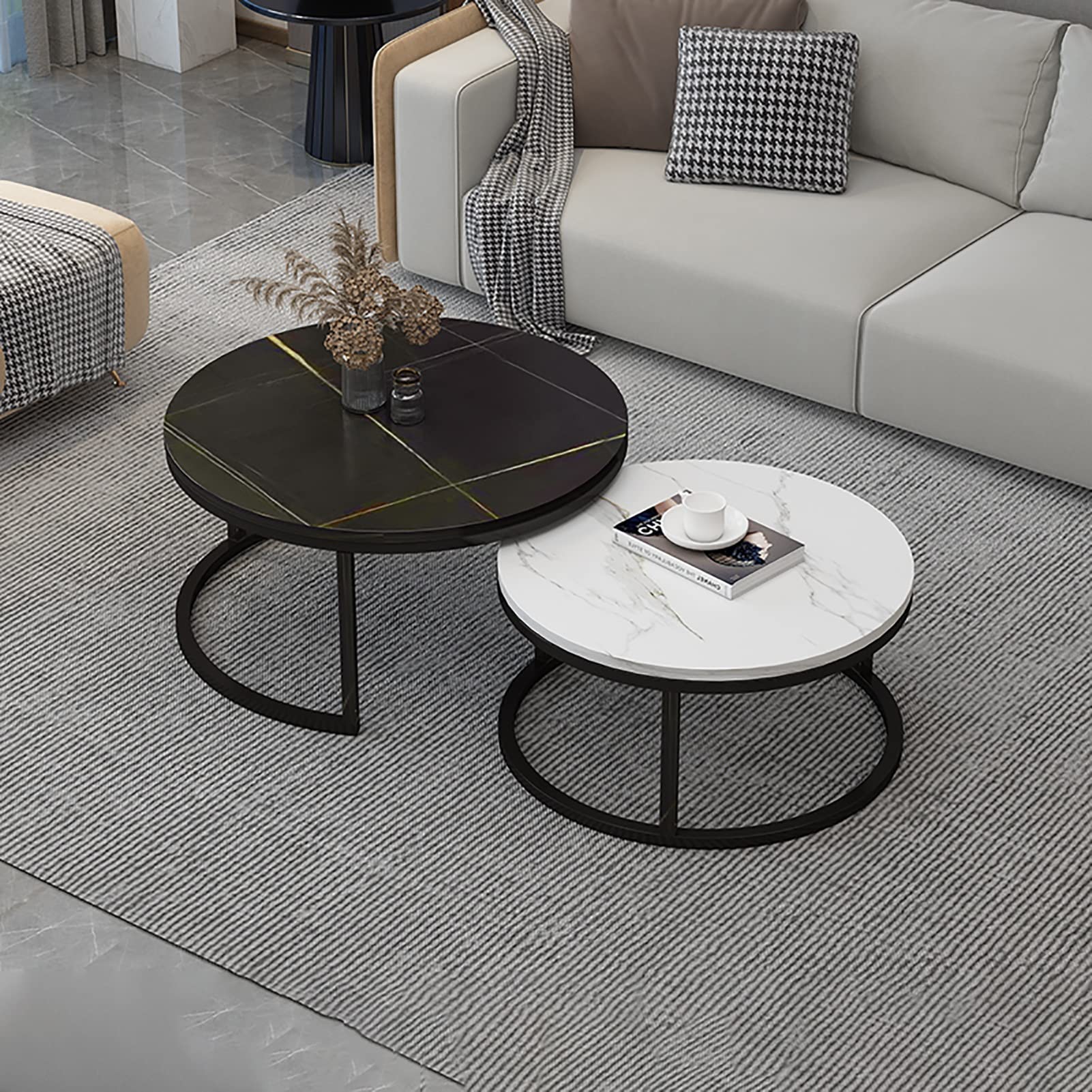 Table basse gigogne en ardoise avec tiroirs de rangement