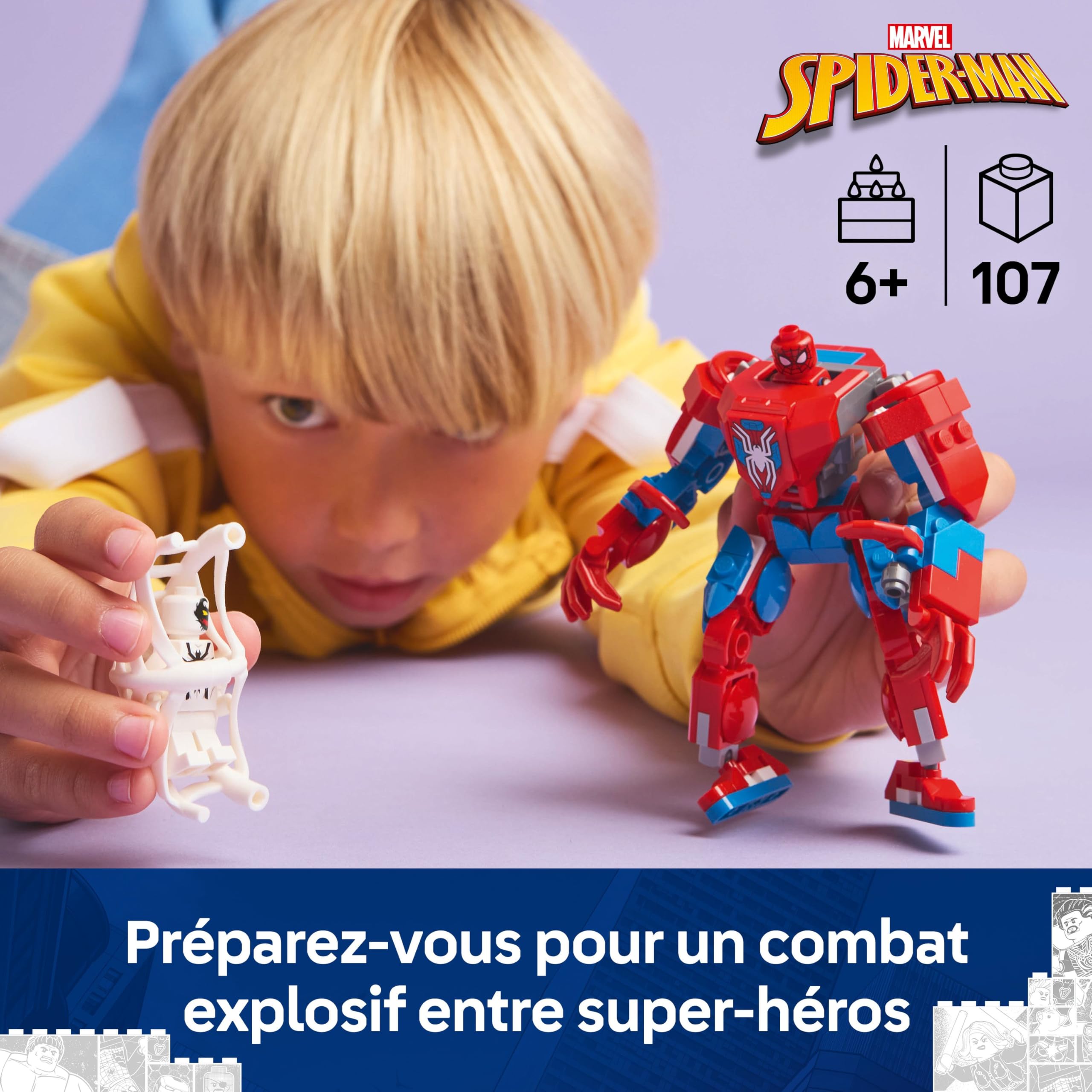 LEGO | Marvel Spider-Man Mech vs. Anti-Venom - Super Hero Figure Building Toy with 2 Minifigures for Imaginative Role Play - Gift for 6 Plus Year Old Boys and Girls 76308 - 2