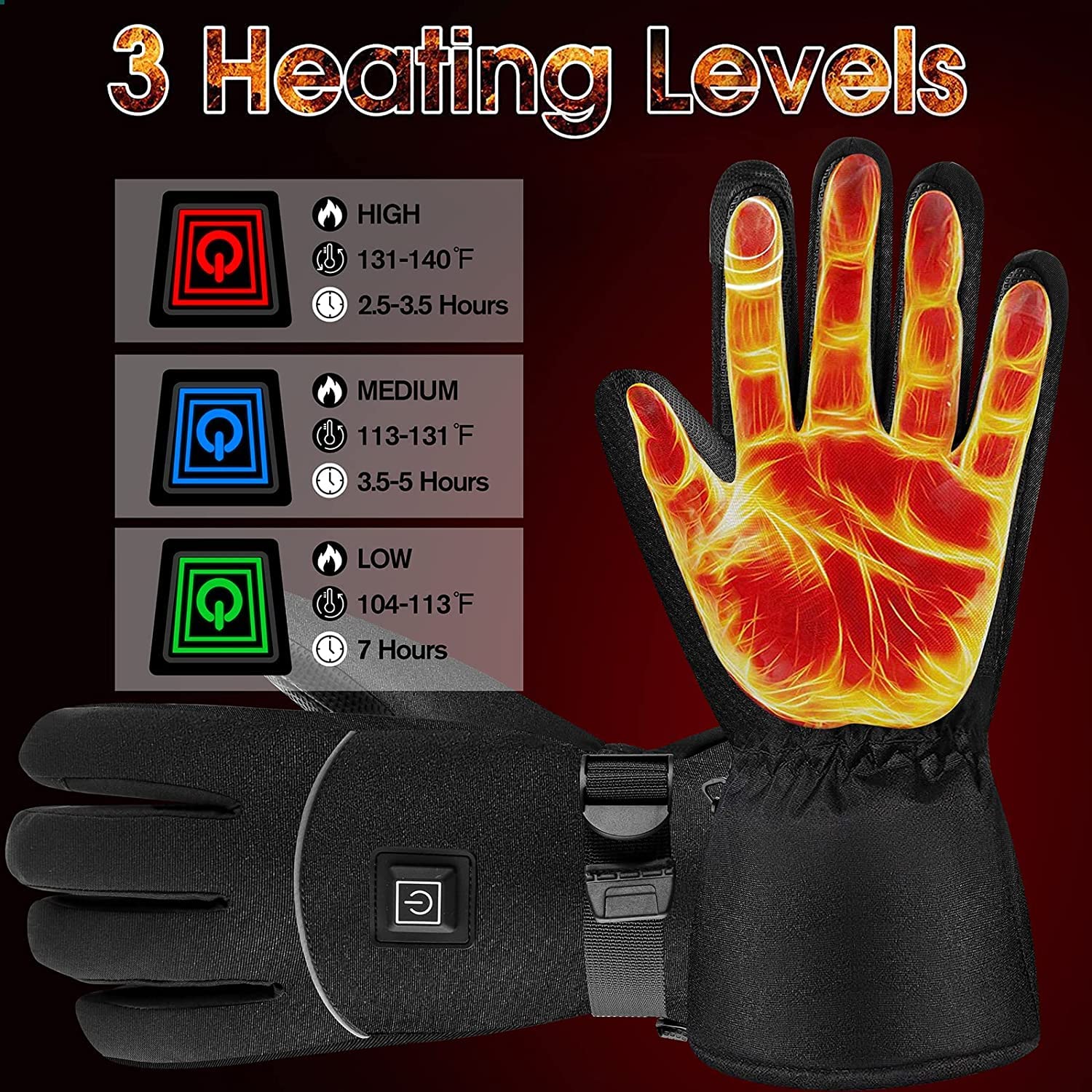 Guanti Riscaldati USB Yotako – Uomo/Donna – Ricaricabili, Touchscreen, Lavabili – Calore 38-45°C