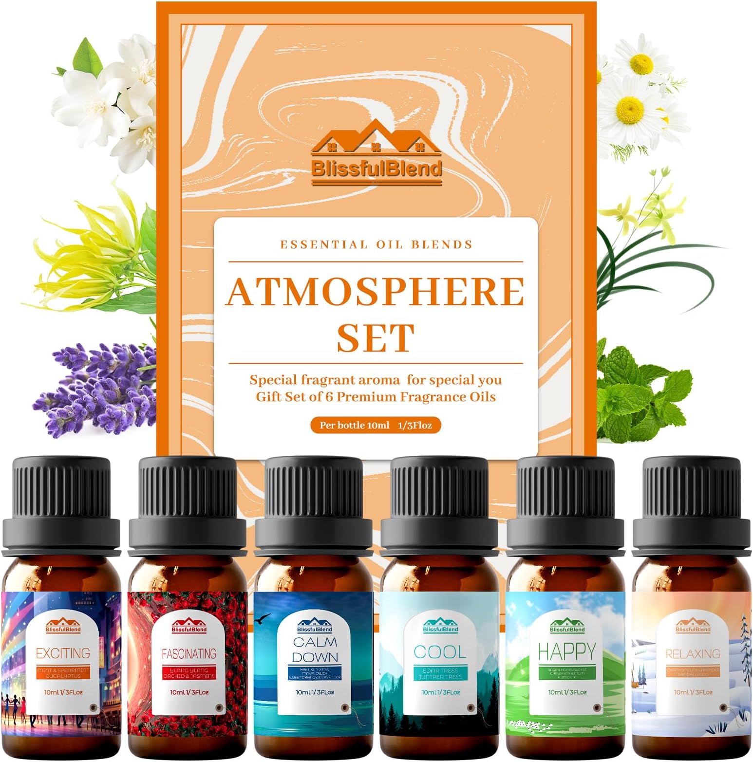 Amazon.com: Pursonic Essential Oils Set - Top 6 Aromatherapy Blends ...
