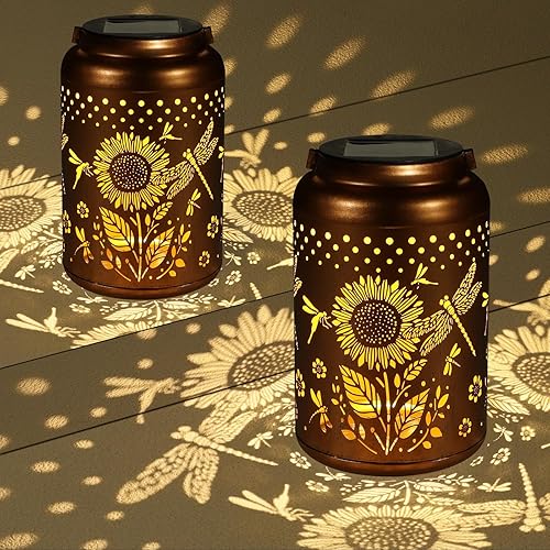 Miniatura 7 de Faroles solares impermeables para exteriores, decoración de hongos de abeja, regalos para mujeres, para la abuela, luces solares colgantes para