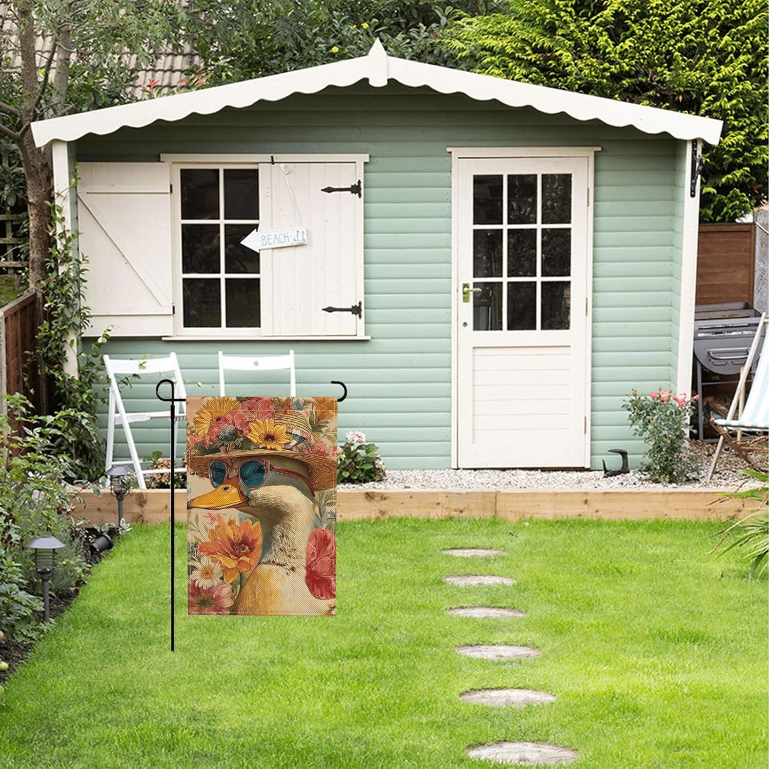 Duck Garden Flag 12x18 Inch Double Sided Outdoor Flag Decorations Burlap Yard Flag For Holiday Outside Home - Image 6