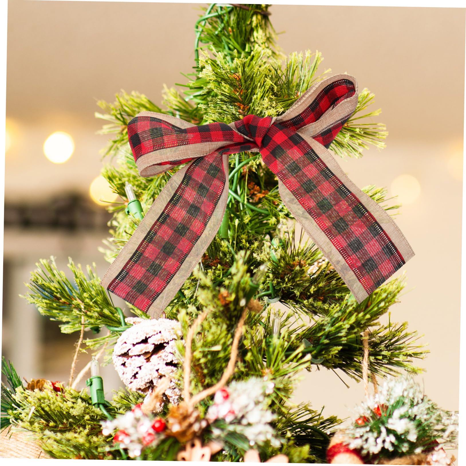 Lurrose 6stücke Weihnachtsdekoration Kariertes Für Schleifen Vielseitig Einsetzbar Für Bastelprojekte Und Festliche Anlässe