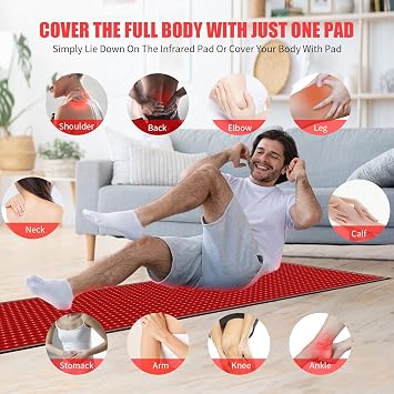 Red Light Therapy Mat for Body Pain Relief,Red Light Therapy Blanket 1280 LEDs Red Near Infrared 660nm 850nm Full Body Pad, 71x 31 Large Red Light Therapy Pad