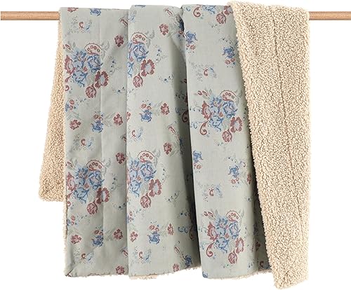 Miniatura 7 de H HIEND ACCENTS Tasha Polizzi - Manta de Sandra para Paseo Road, 50 x 60 pulgadas, manta floral azul amarillo y amarillo, reverso suave con parte