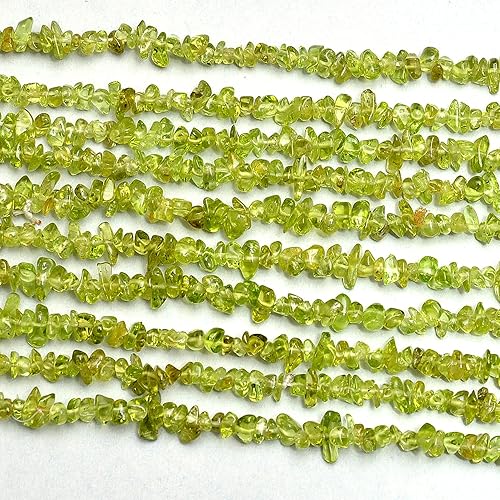Peridoto Natural Chips Peridot, 0.118-0.197 in Perlas de Piedra Rodada de Forma Irregular, Cuentas de 34 Pulgadas DIY (AMB-273)