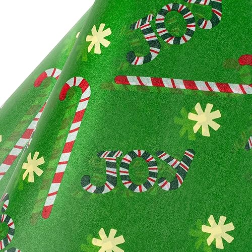 WRAPAHOLIC Papel de seda de regalo de Navidad, 25 hojas de 19.7 x 27.5 pulgadas, papel de diseño de bastón de caramelo para embalaje, manualidades
